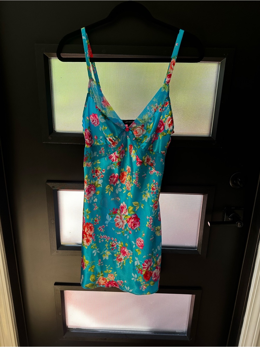 Jones New York Turquoise Floral Satin Slip